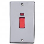 Eurolite EN45ASWNPCB Enhance Decorative 45A switch with neon indicator, Polished Chrome