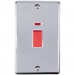 Eurolite EN45ASWNPCW Enhance Decorative 45A switch with neon indicator, Polished Chrome