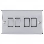 Eurolite EN4SWPCB Enhance Decorative 4 gang switch, Polished Chrome