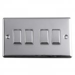 Eurolite EN4SWPCG Enhance Decorative 4 gang switch, Polished Chrome