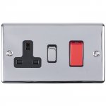 Eurolite EN45ASWASPCB Enhance Decorative 45A Switch with 13A Socket, Polished Chrome