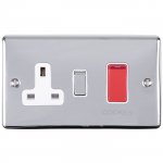 Eurolite EN45ASWASPCW Enhance Decorative 45A Switch with 13A Socket, Polished Chrome