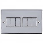 Eurolite EN6SWPCG Enhance Decorative 6 gang switch, Polished Chrome