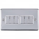 Eurolite EN6SWPCW Enhance Decorative 6 gang switch, Polished Chrome