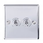 Eurolite ENT2SWPC Enhance Decorative 2 gang toggle switch, Polished Chrome