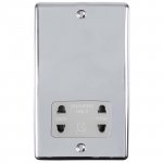 Eurolite ENSHSPCG Enhance Decorative shaver socket, Polished Chrome