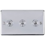 Eurolite ENT3SWPC Enhance Decorative 3 gang toggle switch, Polished Chrome