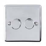 Eurolite EN2DLEDPC Enhance Decorative 2 gang dimmer, Polished Chrome