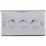 Eurolite EN3DLEDPC Enhance Decorative 3 gang dimmer, Polished Chrome