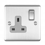 Eurolite EN1SOSSG Enhance Decorative 1 gang socket, Satin Stainless