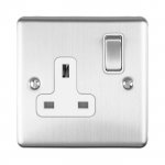 Eurolite EN1SOSSW Enhance Decorative 1 gang socket, Satin Stainless