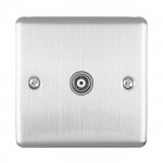 Eurolite EN1TVSSG Enhance Decorative TV coaxial socket, Satin Stainless