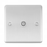 Eurolite EN1TVSSW Enhance Decorative TV coaxial socket, Satin Stainless