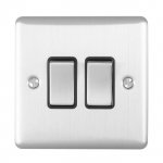 Eurolite EN2SWSSB Enhance Decorative 2 gang switch, Satin Stainless