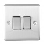 Eurolite EN2SWSSG Enhance Decorative 2 gang switch, Satin Stainless