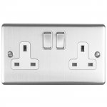 Eurolite EN2SOSSW Enhance Decorative 2 gang socket, Satin Stainless