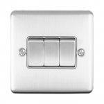 Eurolite EN3SWSSG Enhance Decorative 3 gang switch, Satin Stainless