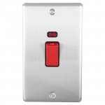 Eurolite EN45ASWNSSB Enhance Decorative 45A switch with neon indicator, Satin Stainless