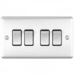 Eurolite EN4SWSSB Enhance Decorative 4 gang switch, Satin Stainless