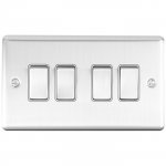 Eurolite EN4SWSSG Enhance Decorative 4 gang switch, Satin Stainless