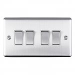 Eurolite EN4SWSSW Enhance Decorative 4 gang switch, Satin Stainless