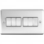 Eurolite EN6SWSSG Enhance Decorative 6 gang switch, Satin Stainless