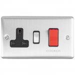 Eurolite EN45ASWASSSB Enhance Decorative 45A Switch with 13A Socket, Satin Stainless