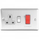 Eurolite EN45ASWASSSG Enhance Decorative 45A Switch with 13A Socket, Satin Stainless