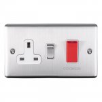 Eurolite EN45ASWASSSW Enhance Decorative 45A Switch with 13A Socket, Satin Stainless