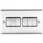 Eurolite EN6SWSSB Enhance Decorative 6 gang switch, Satin Stainless