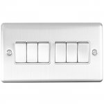 Eurolite EN6SWSSW Enhance Decorative 6 gang switch, Satin Stainless