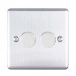 Eurolite EN2DLEDSS Enhance Decorative 2 gang dimmer, Satin Stainless