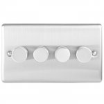 Eurolite EN4DLEDSS Enhance Decorative 4 gang dimmer, Satin Stainless