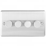 Eurolite EN4DLEDSS Enhance Decorative 4 gang dimmer, Satin Stainless