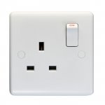 Eurolite PL4090 Enhance White plastic 13A 1 gang switched socket double pole