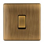 Eurolite AB1SWB Concealed 3mm 1 gang switch, Antique Brass