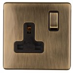 Eurolite AB1SOB Concealed 3mm 1 gang socket, Antique Brass