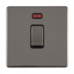 Eurolite ECBN20ADPSWNB Concealed 3mm 1 gang 20A Dp switch, Black Nickel