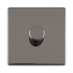 Eurolite ECBN1DLED Concealed 3mm 1 gang LED Push On Off 2Way dimmer, Black Nickel