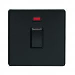 Eurolite ECMB20ADPSWNB Concealed 3mm 20A switch with neon indicator, Matt Black