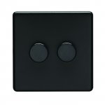 Eurolite ECMB2D400 Concealed 3mm 2 gang dimmer, Matt Black