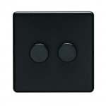 Eurolite ECMB2DLED Concealed 3mm 2 gang dimmer, Matt Black