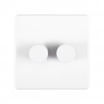 Eurolite ECW2D400 Concealed 3mm 2 gang dimmer, Matt White