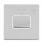 Eurolite ECPCFSWW Concealed 3mm 6A Fan Isolator switch, Polished Chrome