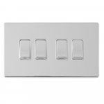 Eurolite ECPC4SWW Concealed 3mm 4 gang 10A 2Way switch, Polished Chrome