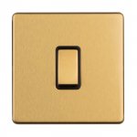 Eurolite ECSB1SWB Concealed 3mm 1 gang 10A 2 Way switch, Satin Brass