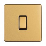 Eurolite ECSBINTB Concealed 3mm 1 gang Intermediate switch, Satin Brass