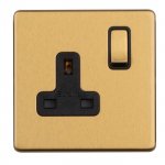 Eurolite ECSB1SOB Concealed 3mm 1 gang 13A Dp switch, Satin Brass