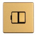 Eurolite ECSBSWFB Concealed 3mm 13A switched fuse spur, Satin Brass