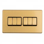 Eurolite ECSB6SWB Concealed 3mm 6 gang 2Way switch, Satin Brass